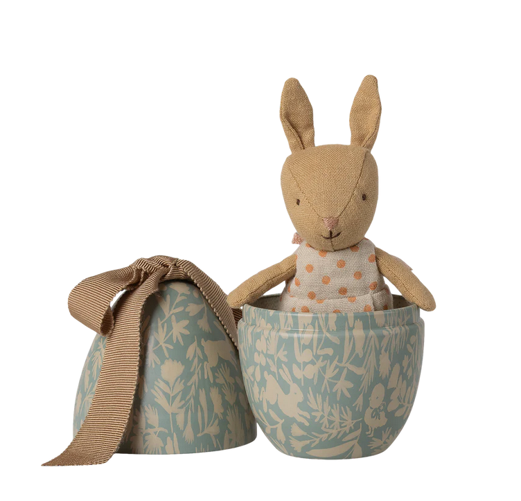 Easter egg with micro rabbit, Small - Dusty blue   by Maileg
