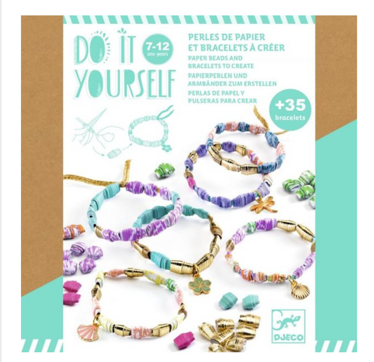 DIY / Stylish and golden : paper beads and bracelets by Djeco
