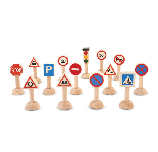 Set Of Traffic Signs & Lights by Plan Toys