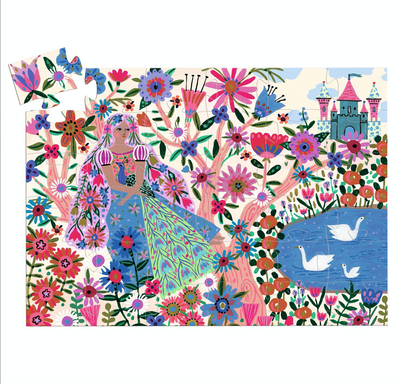 Silhouette puzzle / The princess and her peacock  by Djeco