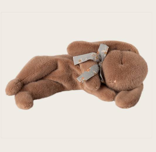 Maileg -  Sleeping bunny plush, Small - Soft brown