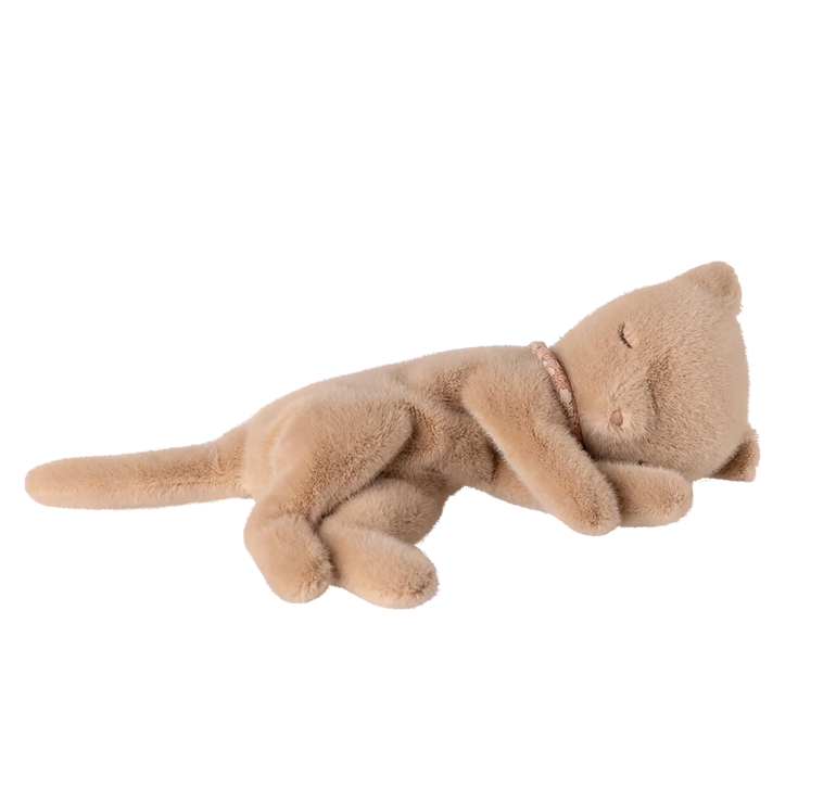 Sleeping kitten plush, Small - Cream peach  by Maileg
