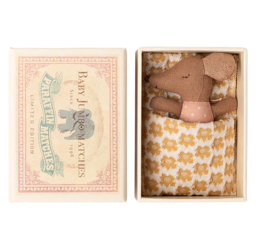 Sleepy wakey baby mouse in matchbox - Rose  by Maileg