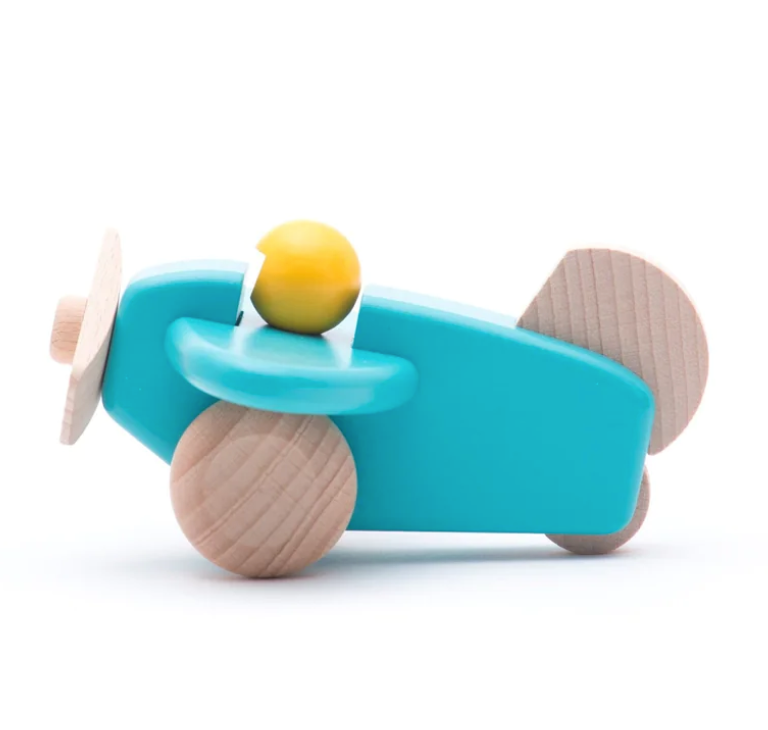 Small  Wooden Plane Blue  by Bajo