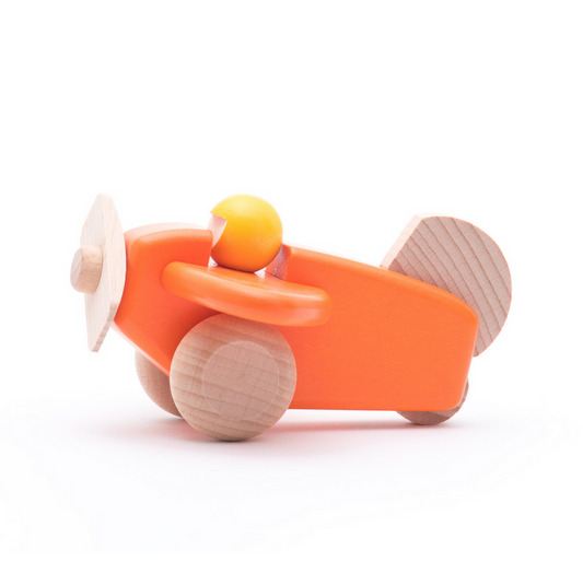 Small  Wooden Plane Orange by Bajo