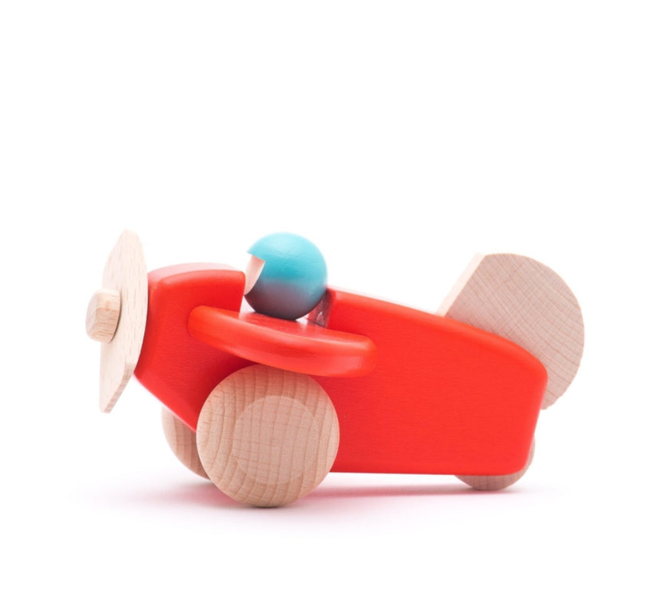 Small  Wooden Plane Red by Bajo