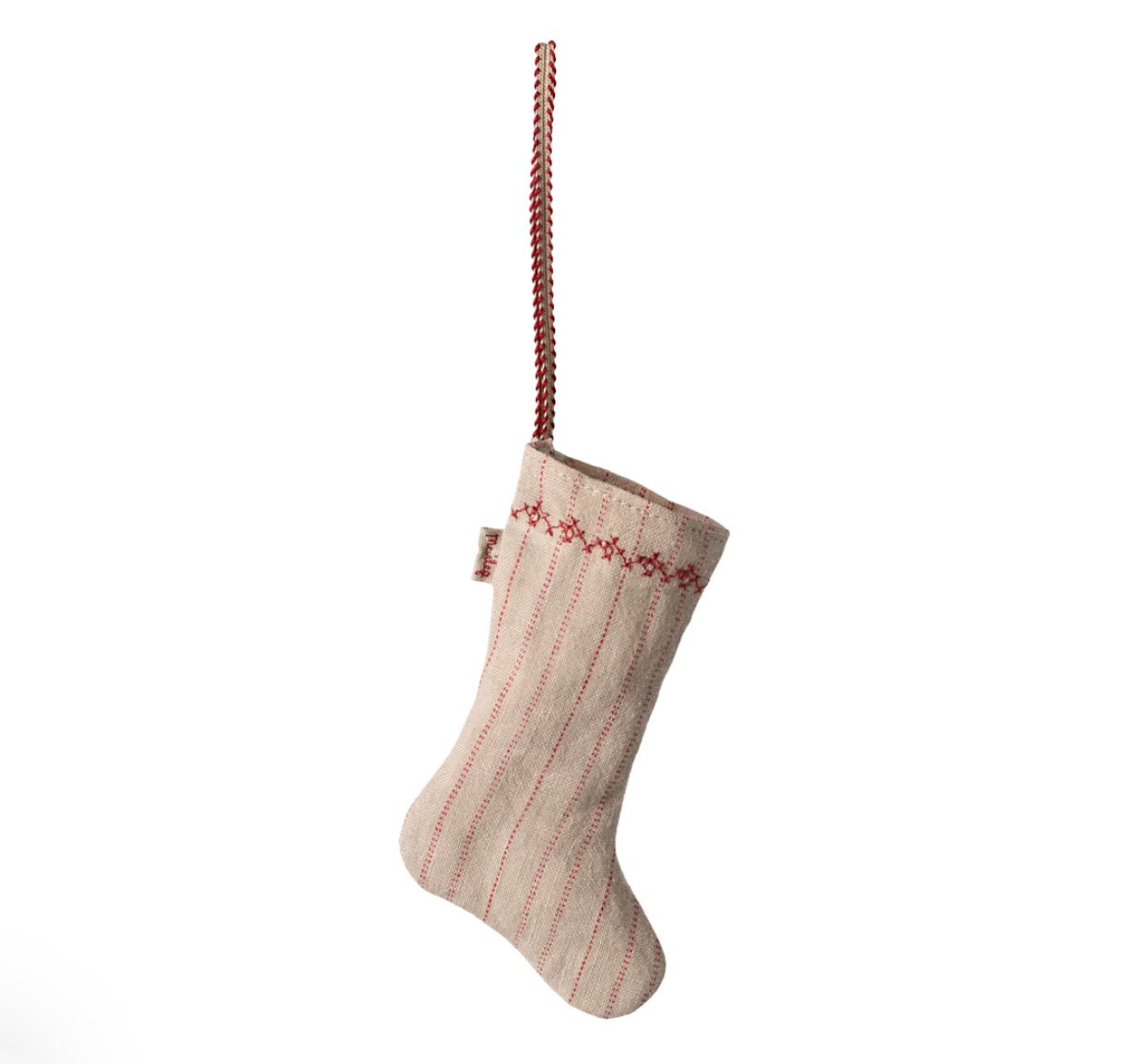 Stocking ornament, Stripe - Sand  by Maileg