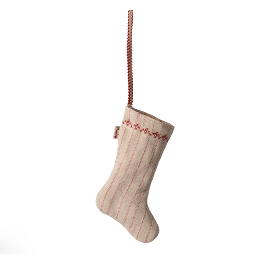 Stocking ornament, Stripe - Sand  by Maileg