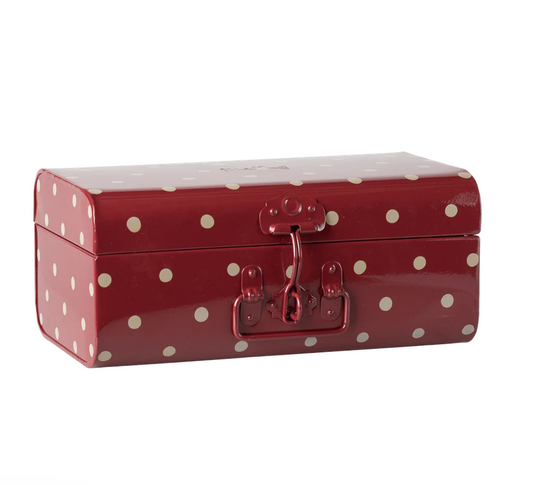Storage suitcase, Small - Red with dots by Maileg