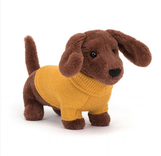 Sweater Sausage Dog Yellow by Jellycat