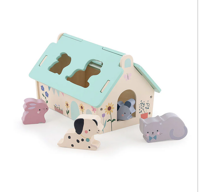 Tiny House Shape Sorter by Sarah Betz abd Vilac