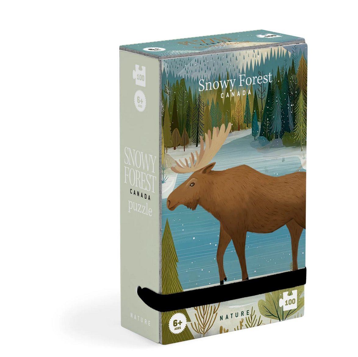 Tiny Puzzle Snowy Forest with Moose Canada Nature by Londji