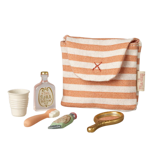 Tooth brush set in bag, Mouse Red stripe - by Maileg