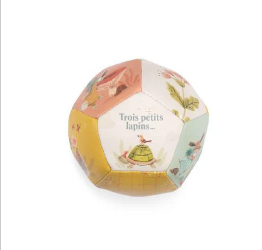 Trois Petits Lapins  - Soft Ball (10 cm)by Moulin Roty