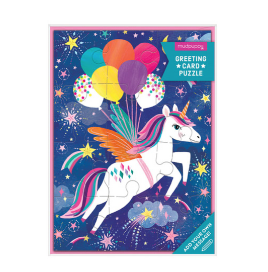 Unicorn Party Greeting Card Puzzle