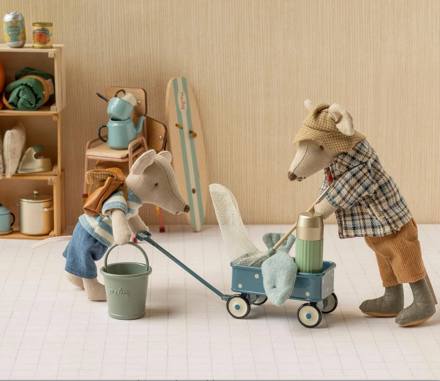 Coming Soon! Wagon, Mouse - Blue by Maileg
