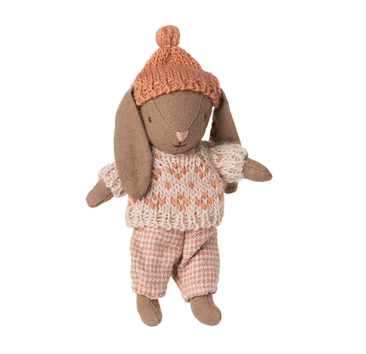 Winter bunny, Micro - Brown - Rose by Maileg