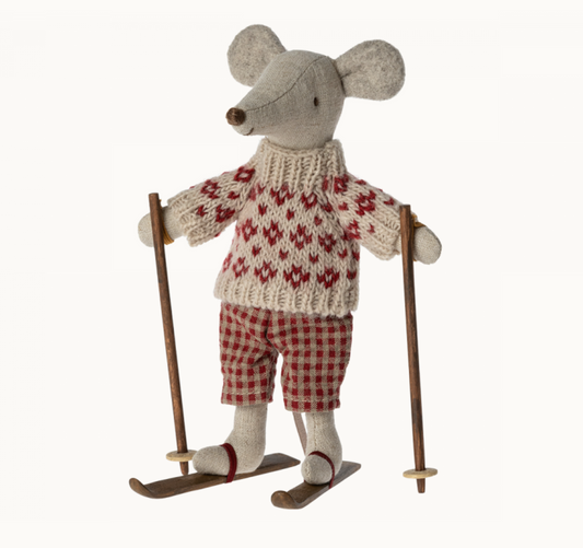 Winter mouse with ski set, Mum by Maileg