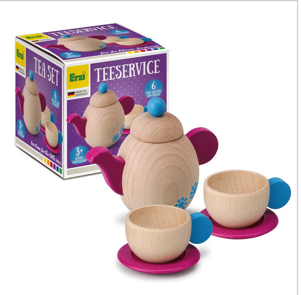 Wood Tea Set Pink / Blue - ERZI