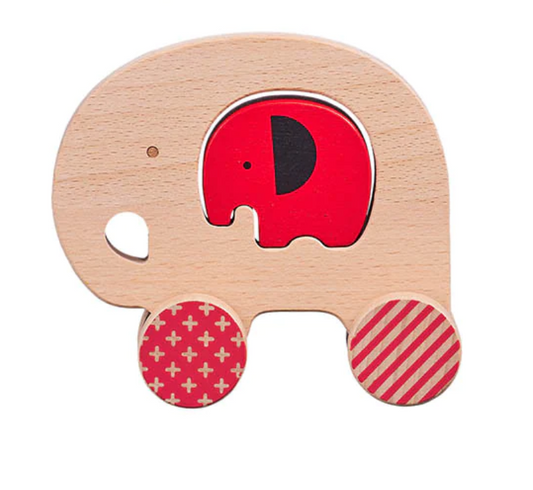 Wooden Push Along Elephant Toy