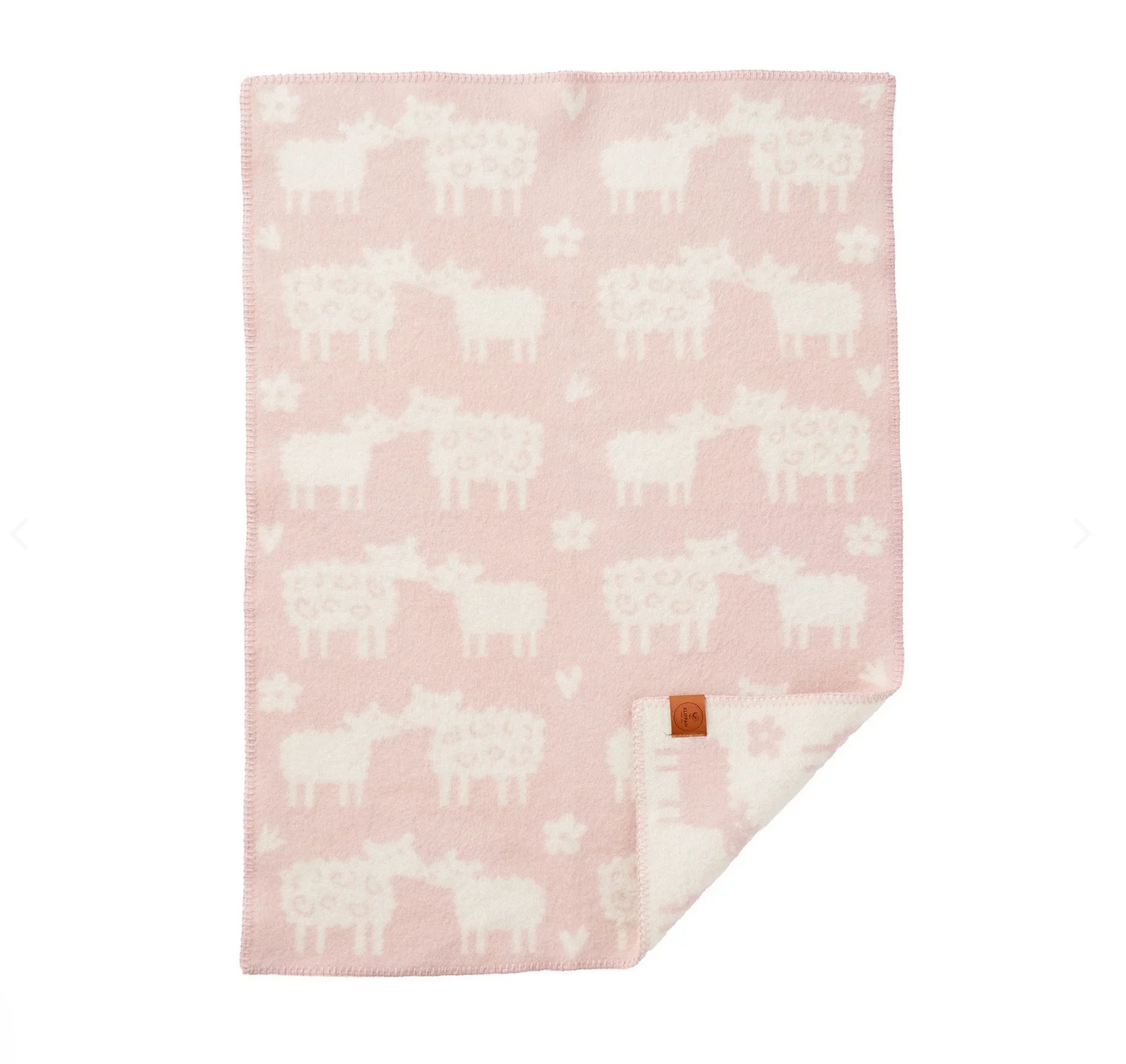 Wool Baby Blanket Baa Soft Pink  By Klippan