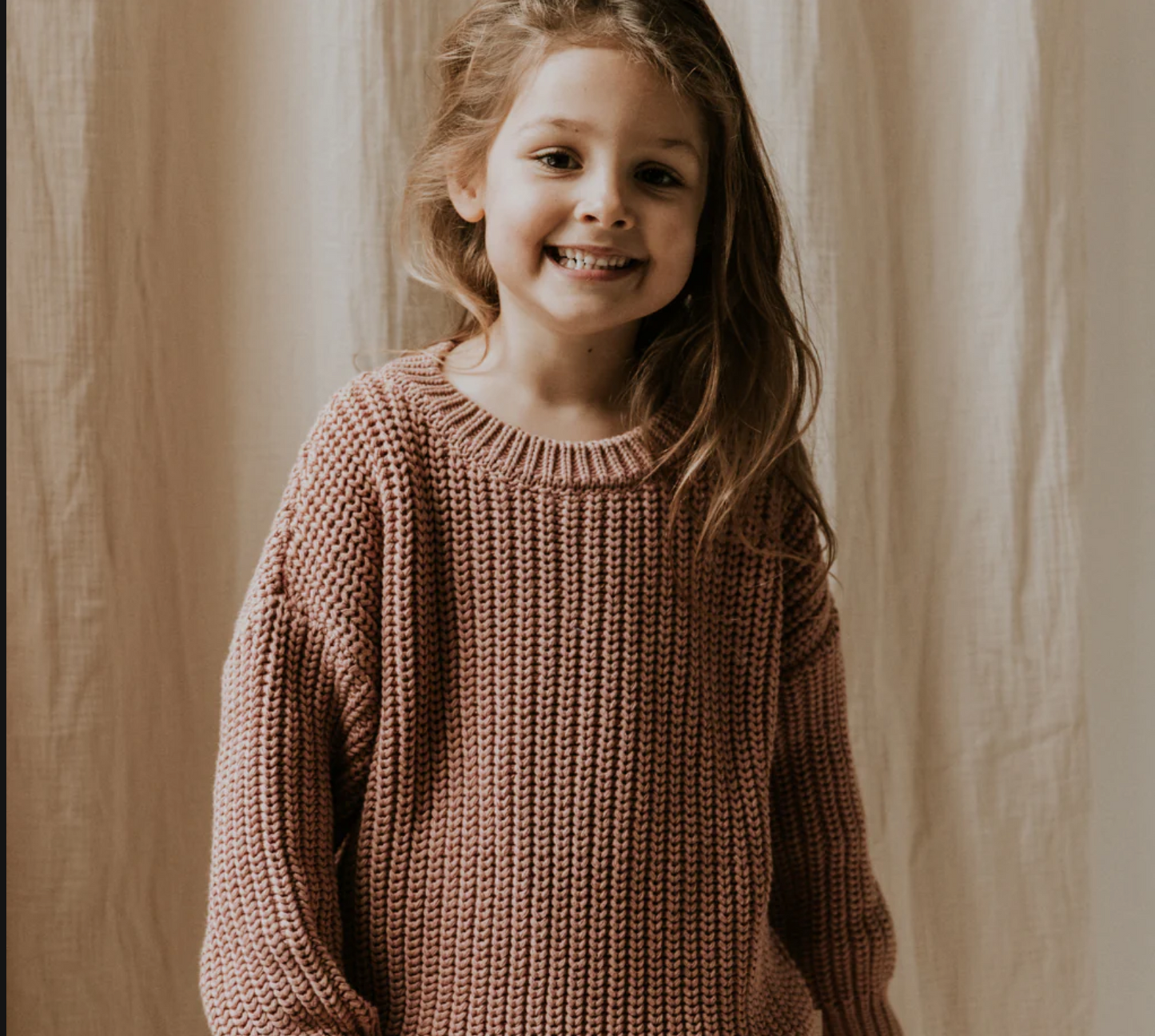 YUKI Chunky Knitted Sweater Child - BLUSH