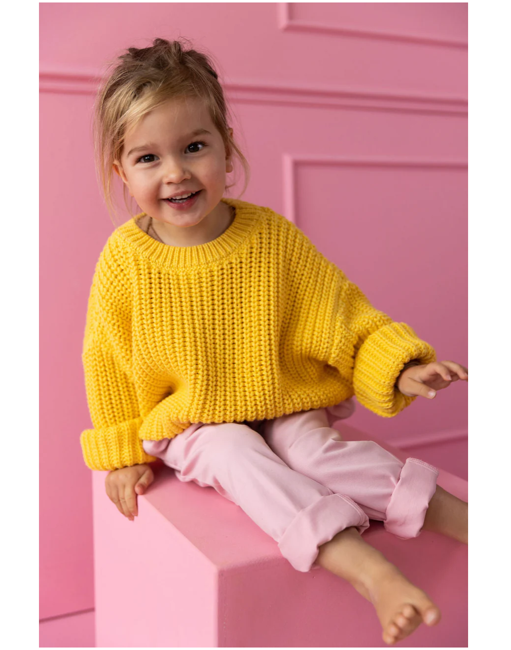 YUKI Chunky Knitted Sweater Child - LEMON