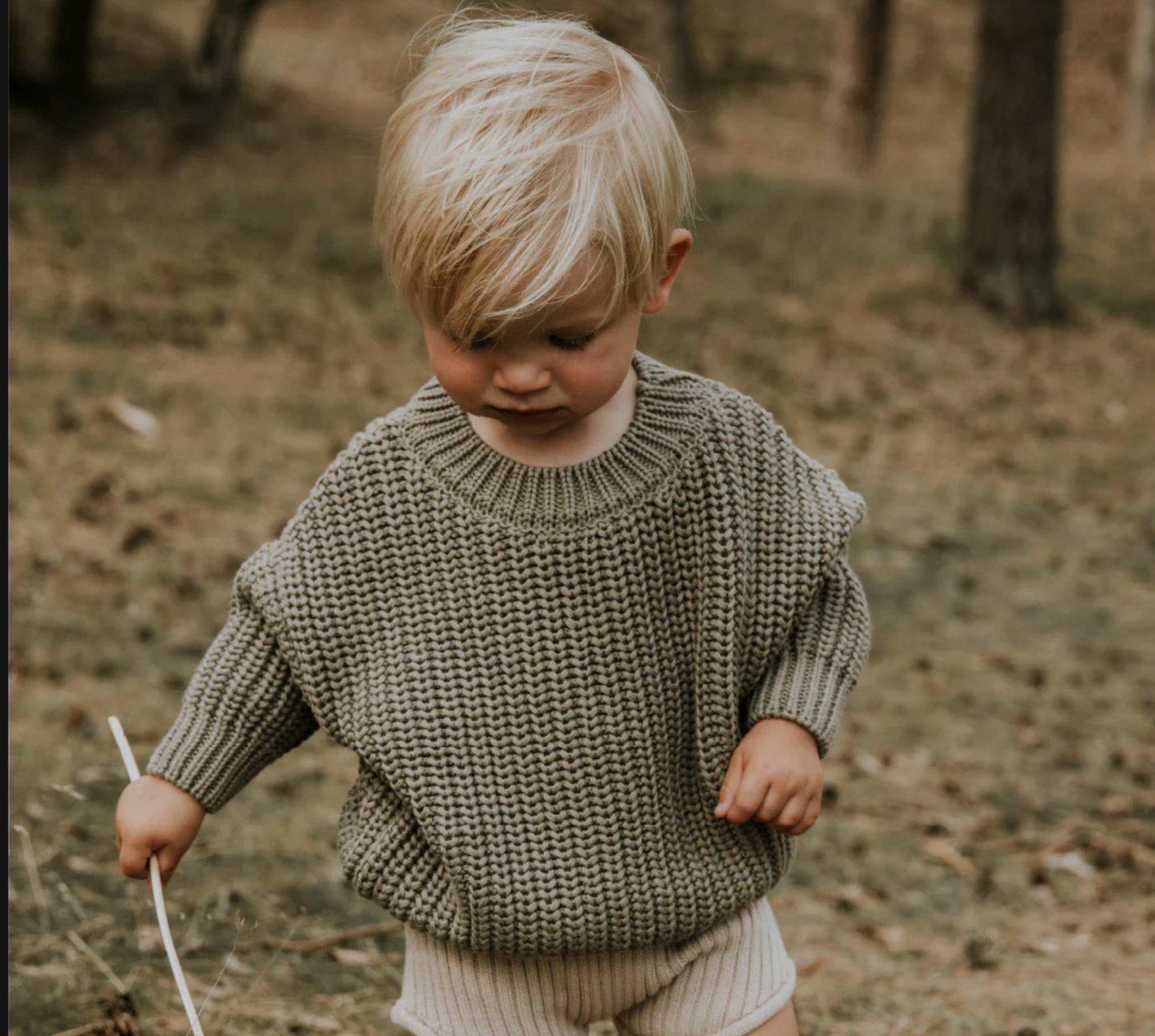 YUKI Chunky Knitted Sweater Child - SAGE