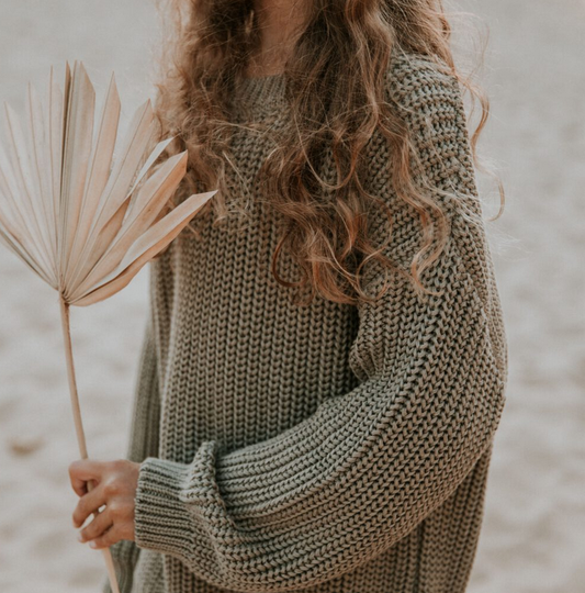 YUKI Chunky Knitted WOMEN'S Sweater - SAGE