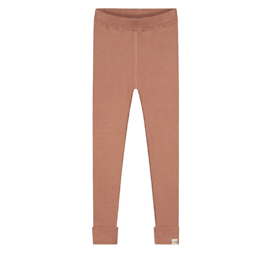 YUKI Knitted Leggings Fine Rib - VINTAGE PINK