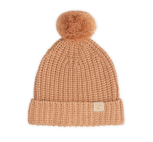Yuki Chunky Knitted Beanie Coral