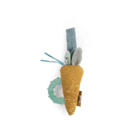 Trois Petits Lapins - Carrot Teething Rattle By Moulin Roty