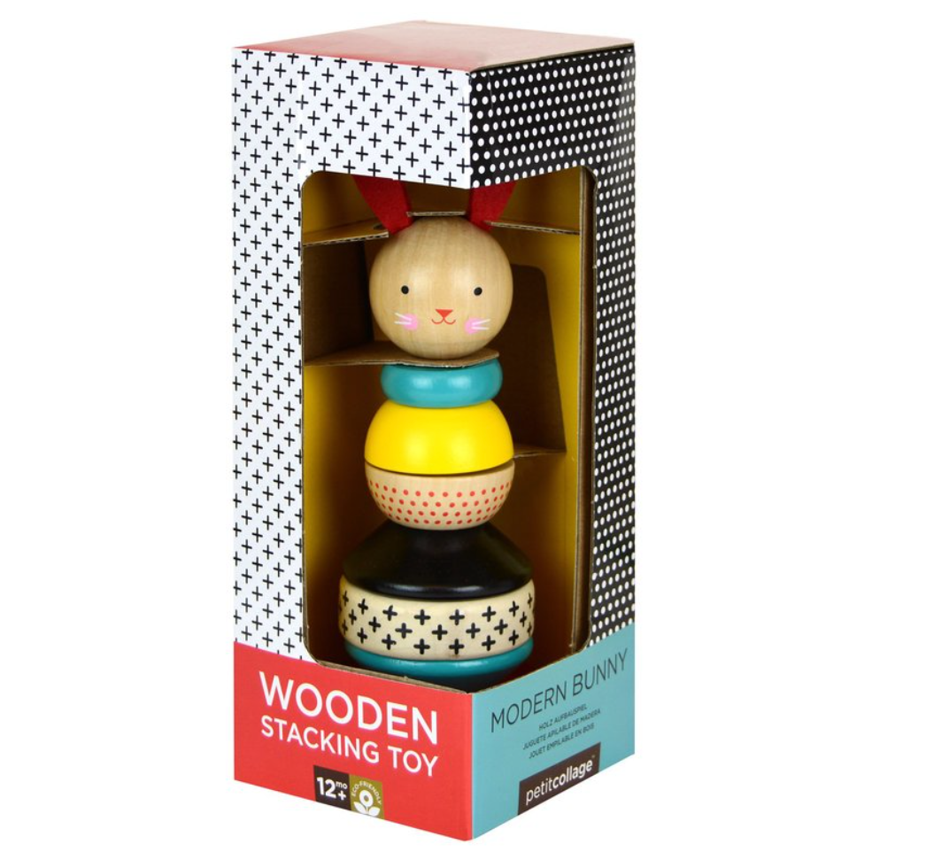 Modern Bunny Wooden Stacking Toy by Petit Collage