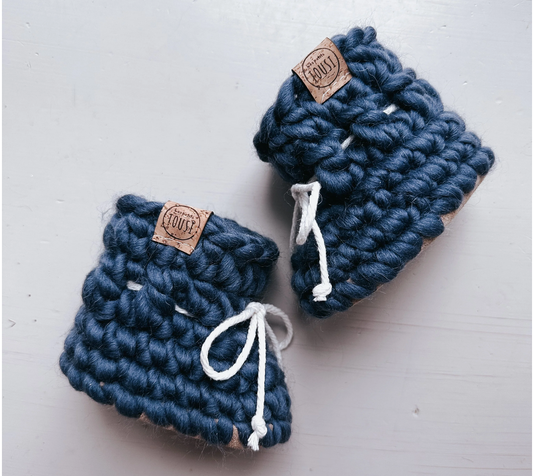 Les petits Tousi - Wool booties - Navy