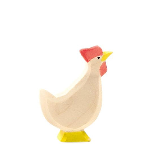 Hen White Up  By Ostheimer Wooden Toys