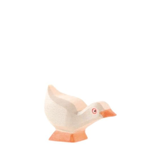 Goose - Gosling Head Low  By Ostheimer Wooden Toy