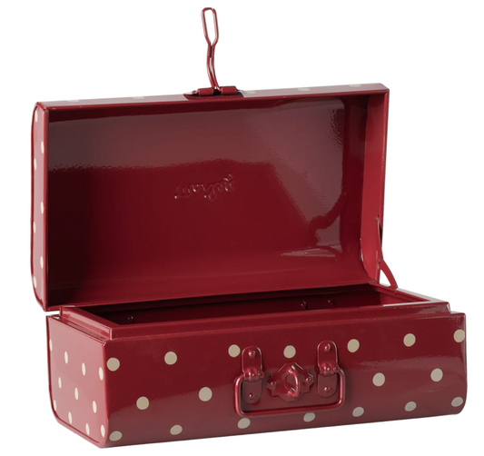 Storage suitcase, Small - Red with dots by Maileg