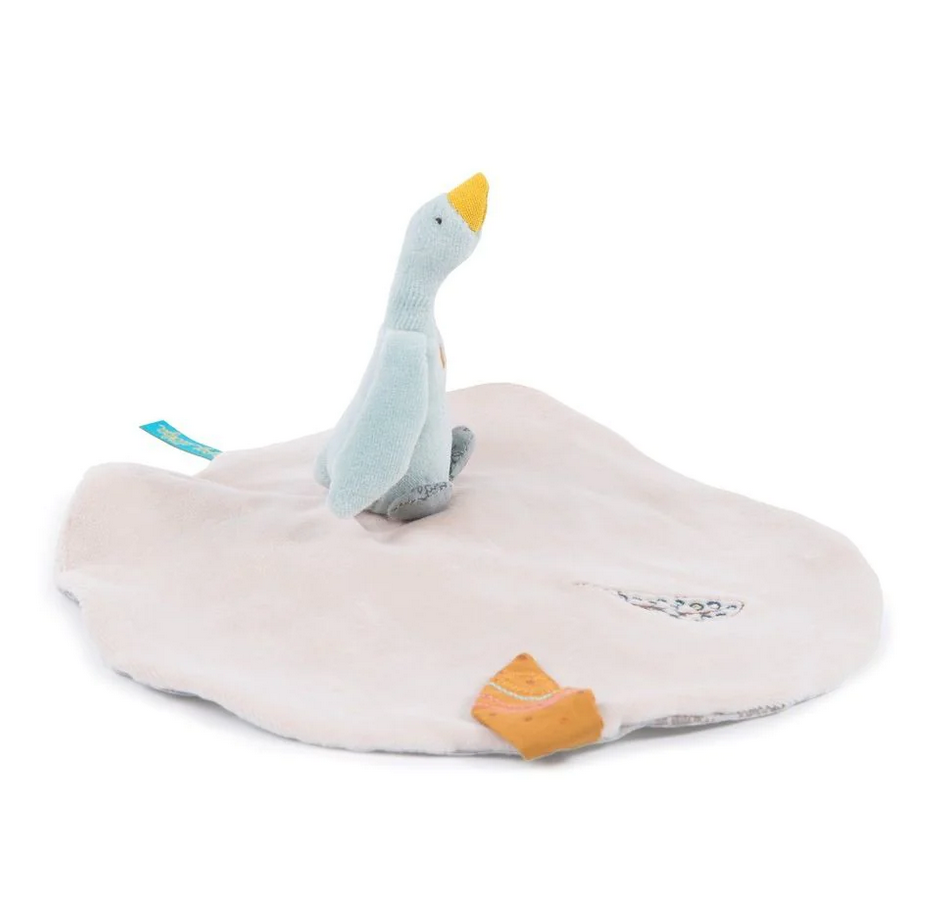 The goose comforter with soother holder by Moulin Roty