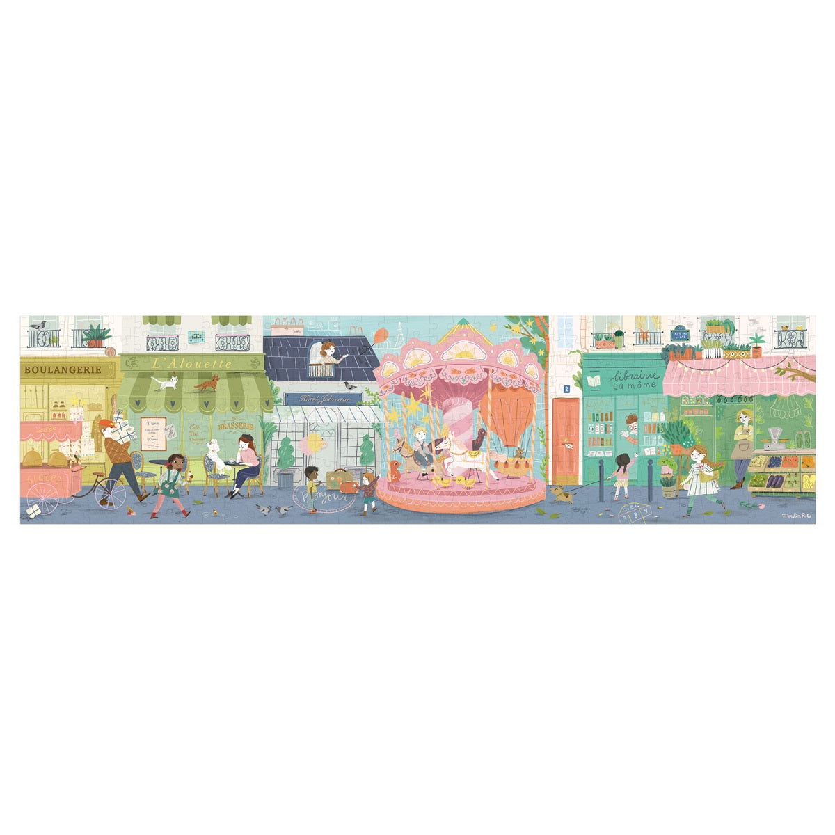 Parisiennes - 10 Rue Des Lilas Puzzle 350 pcs By Lucille Michiell and Moulin Roty