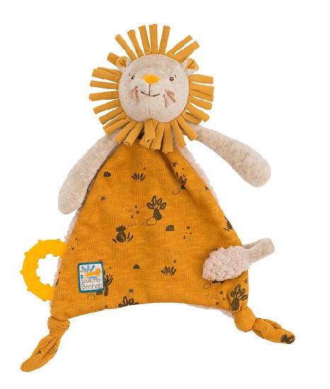 Sous Mon Baobab - Lion Cuddle Toy w/Pacifier Ring  By Moulin Roty