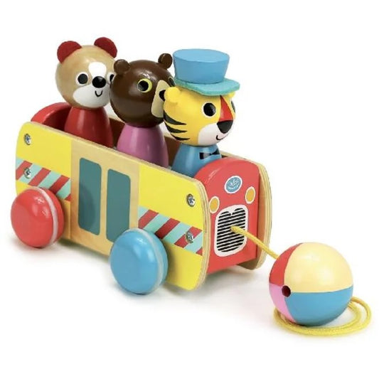 Ingela P. Arrhenius - Pull toy coach Bus a trainer By Vilac