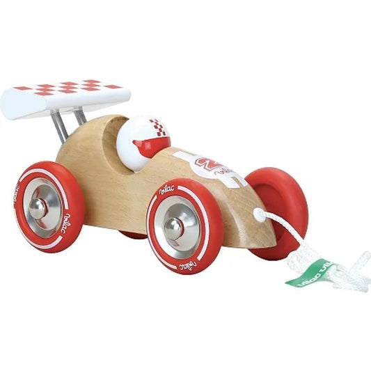 Vehicle - Pull Along Racing Car, Natural By Vilac