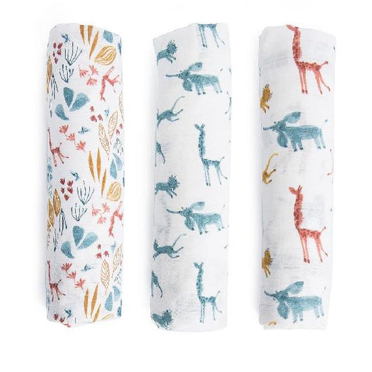 Sous Mon Baobab - Muslin Square Set of 3  By Moulin Roty