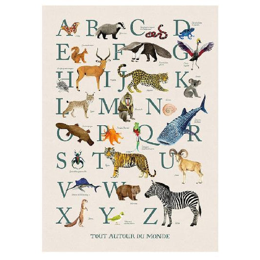 Tout Autour Du Monde -Affiche Abécédaire - FRENCH ONLY By Moulin Roty