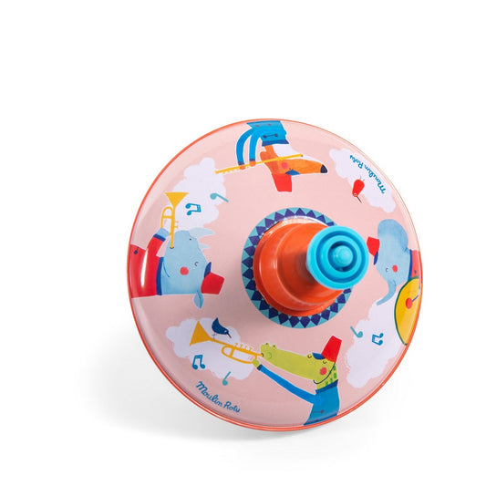 Jouets Metal - Fanfare Spinning Top, Small By Moulin Roty