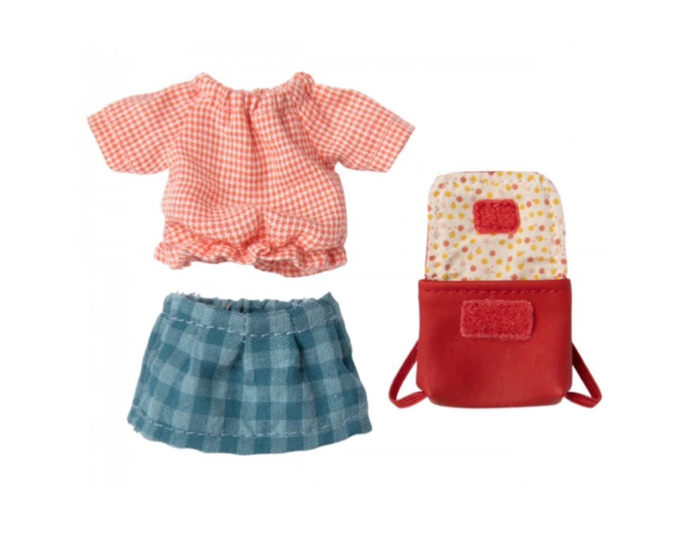 MAILEG - Clothes & Bag, Big Sister - Red