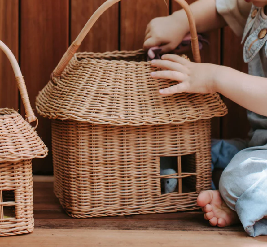 Olli Ella Rattan Hutch Big Basket Kazka Toys