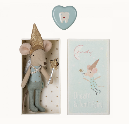 Maileg Tooth fairy mouse in matchbox - Blue