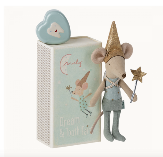 Maileg Tooth fairy mouse in matchbox - Blue