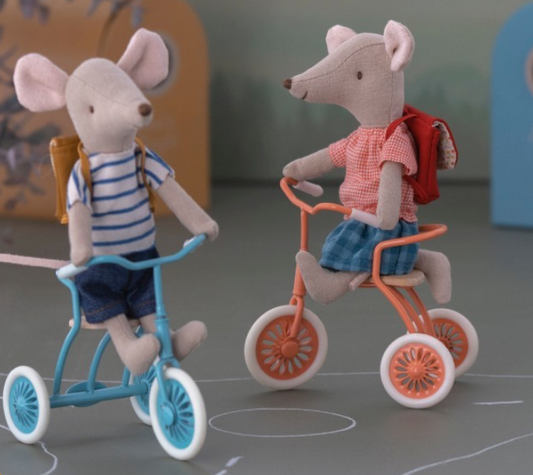 Tricycle mouse, Big sister with bag - Old rose by Maileg